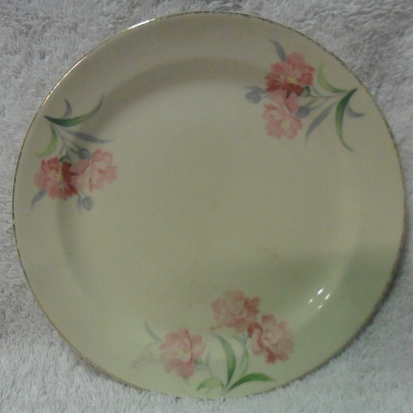 Vintage Taylor Smith Bread Plate Pink Roses 2469 - Picture 1 of 8